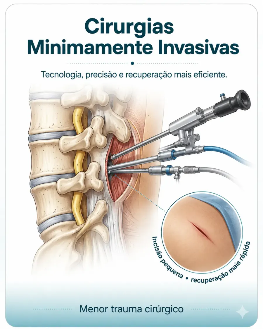 Representação de cirurgia minimamente invasiva